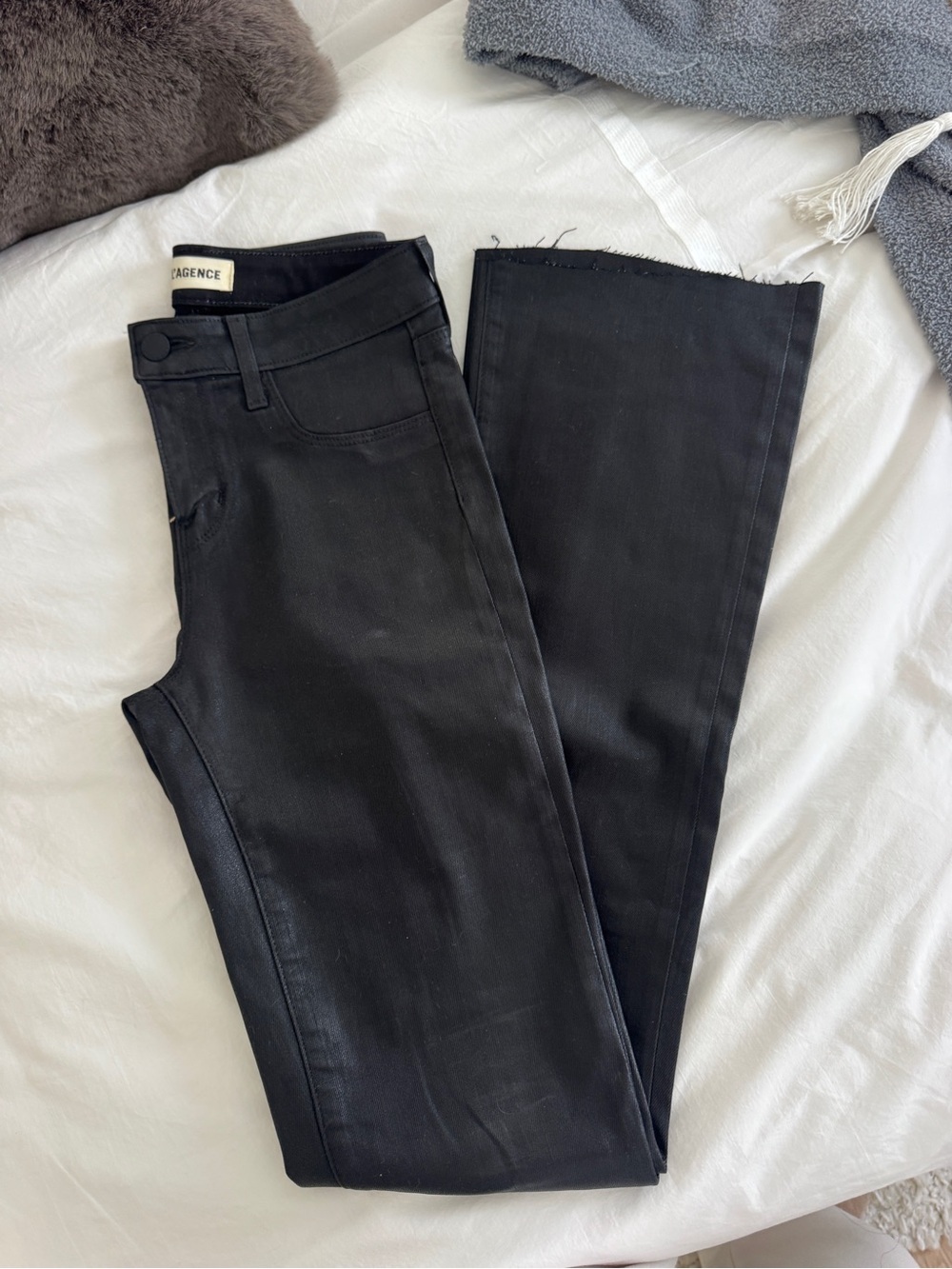 L'AGENCE High-Rise Black Flared Pants